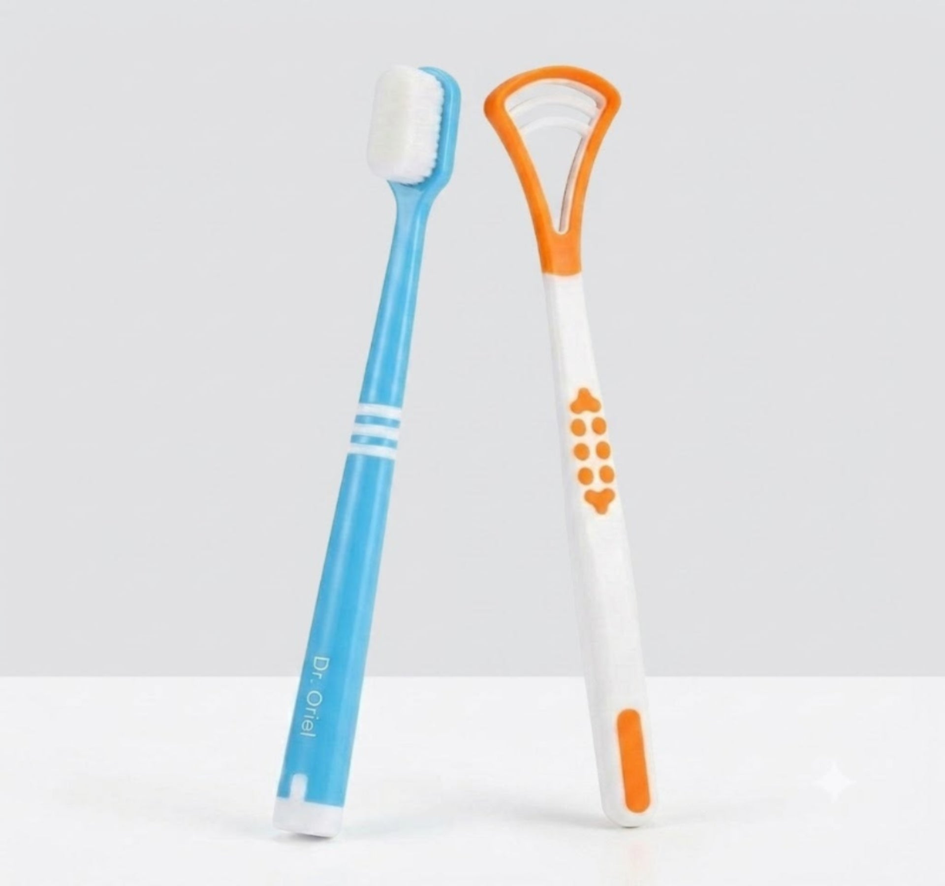 Modern Toothbrush and Tongue Scraper Hygiene Set