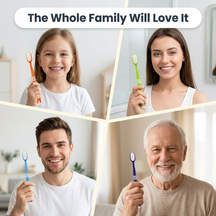 Micro Nano Toothbrush – Ultra Soft Toothbrush for Sensitive Teeth & Gum Care – High-Density Bristle Toothbrush for Bleeding Gums & Braces
