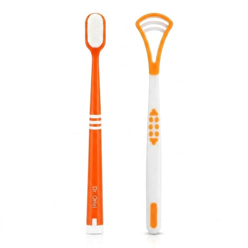 Modern Toothbrush and Tongue Scraper Hygiene Set