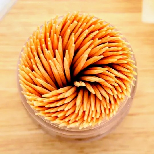 Premium Eco-Friendly Bamboo Toothpicks in Clear Portable Dispenser