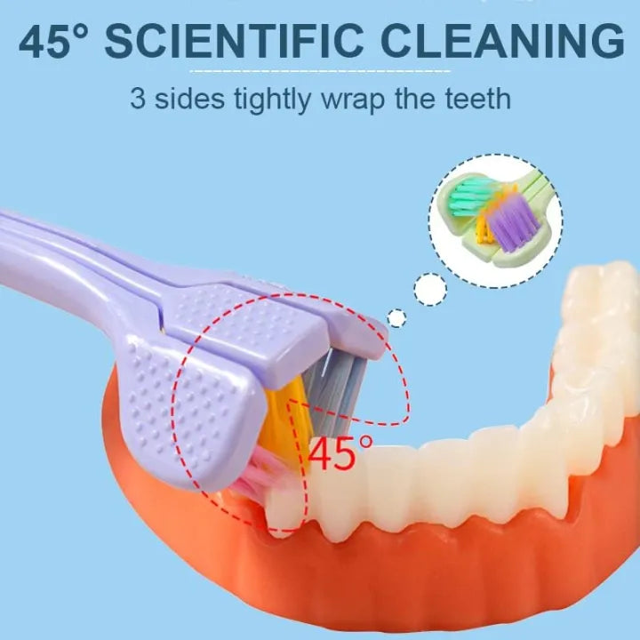 Ultimate Three-Sided Soft Bristle Toothbrush Collection for Deep Cleaning