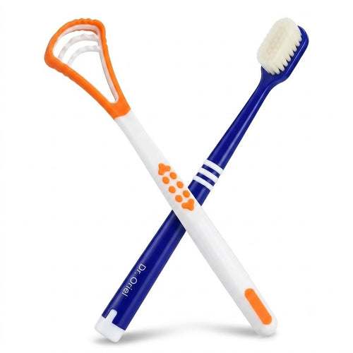 Modern Toothbrush and Tongue Scraper Hygiene Set