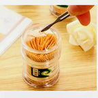 Premium Eco-Friendly Bamboo Toothpicks in Clear Portable Dispenser