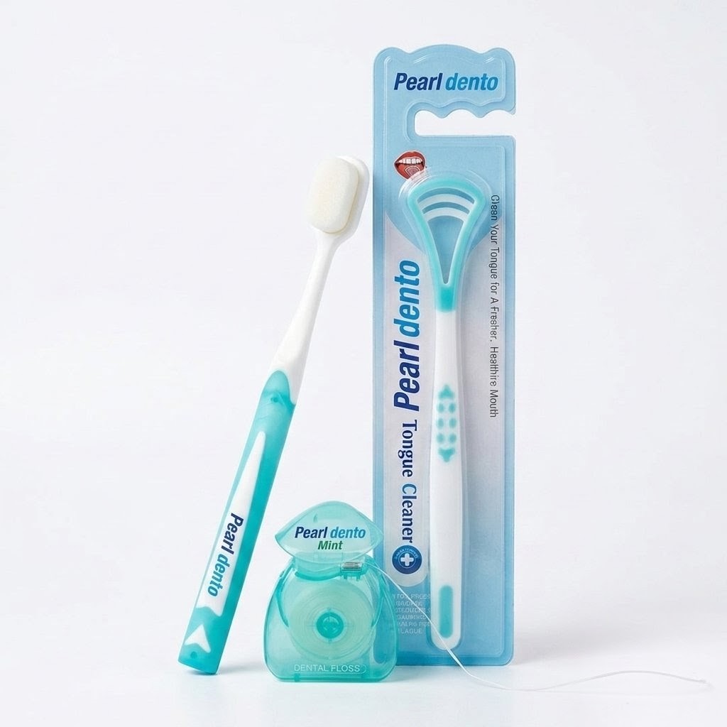 Premium PearlDento 3-in-1 Complete Oral Hygiene Care Kit