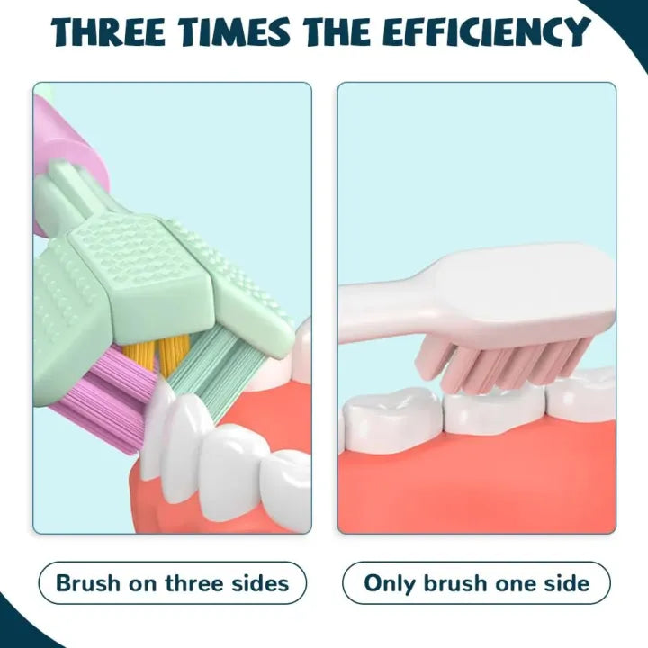 Ultimate Three-Sided Soft Bristle Toothbrush Collection for Deep Cleaning